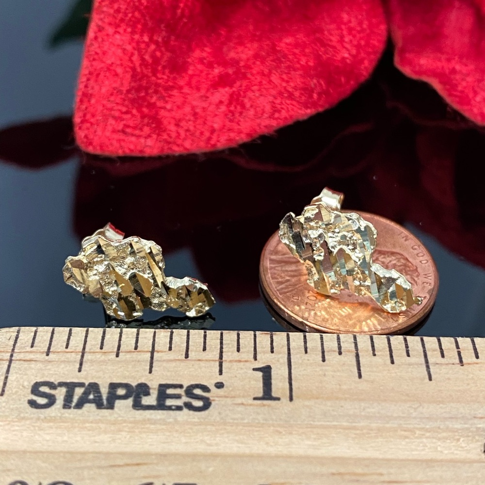 10k Yellow Gold Irregular Shape Shape Earrings - image 5